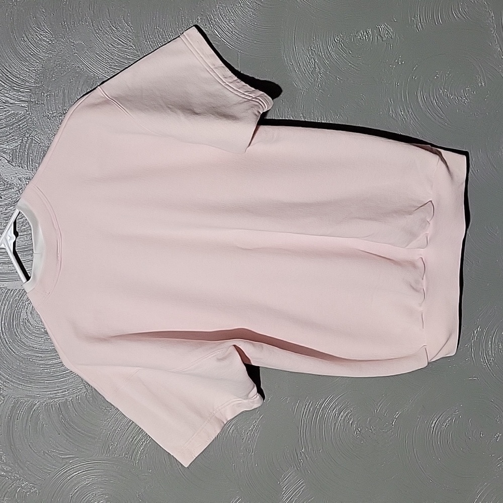 Vintage Floral Pink Bird Nature Grandma Short Sleeve Sweatpant Sweatshirt Medium - Picture 9 of 9